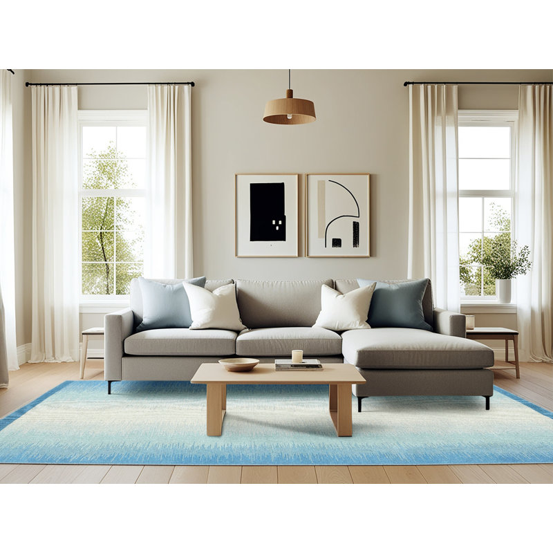 Tapis abstrait noir / beige, Rectangle 6 pi x 9 pi
