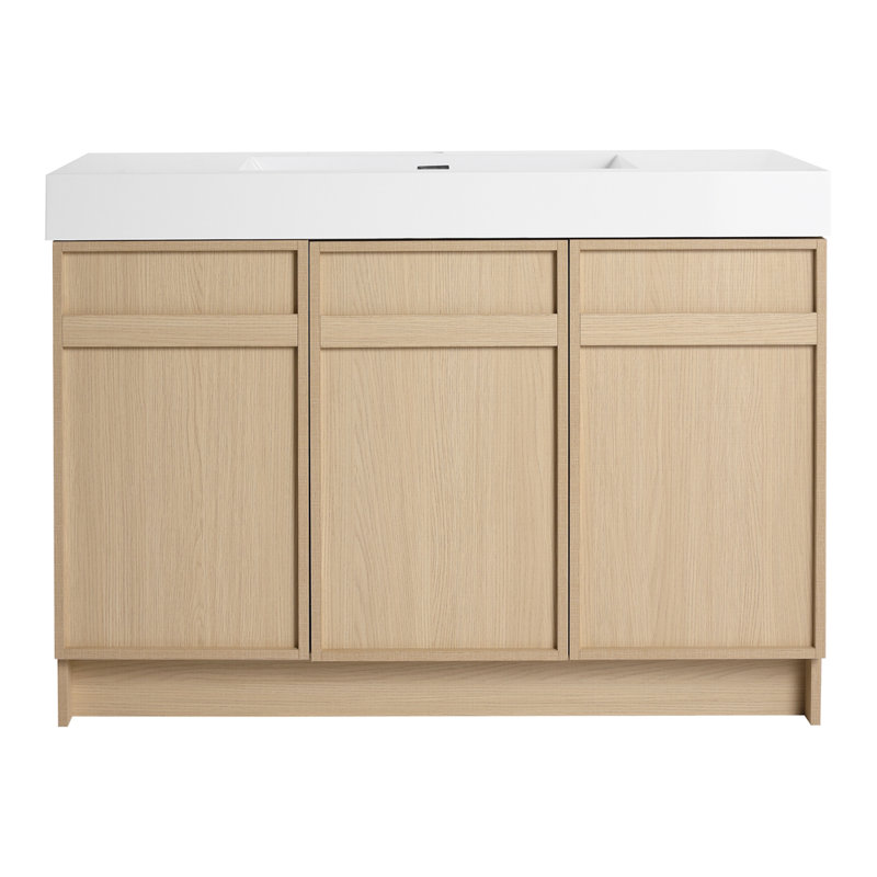 Meuble-lavabo autoportant de 47,24 po avec lavabo et 3 portes