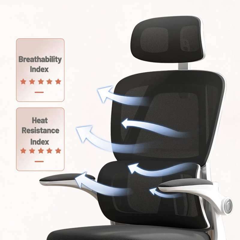 Blue Elephant Mesh Task Chair, Black White