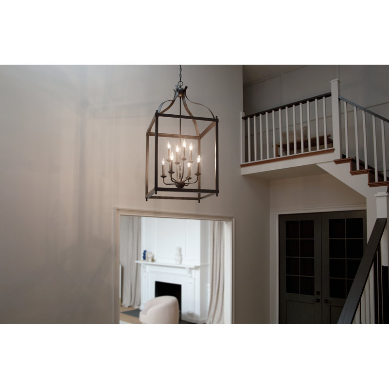 Lustre géométrique à 8 lumières Larkin, Bronze vieilli