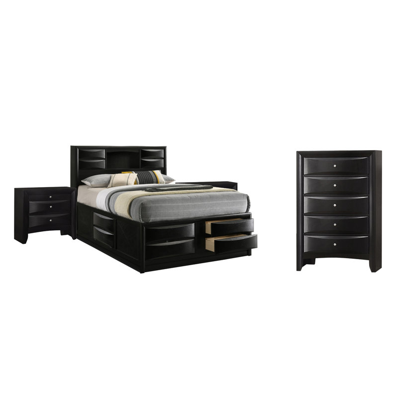 Bristol Black Queen 4-Piece Bedroom Set