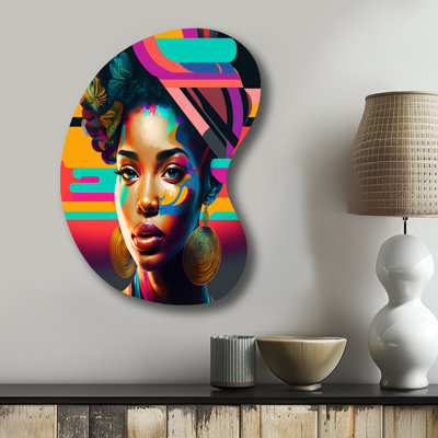 Art coloré de Hip Hop coloré II - forme de flèche afro-américaine - art mural métallique asymétrique