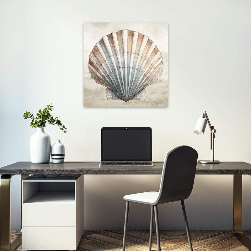 Cape Cod Clamshell Coastal Art, 18" H x 18" W