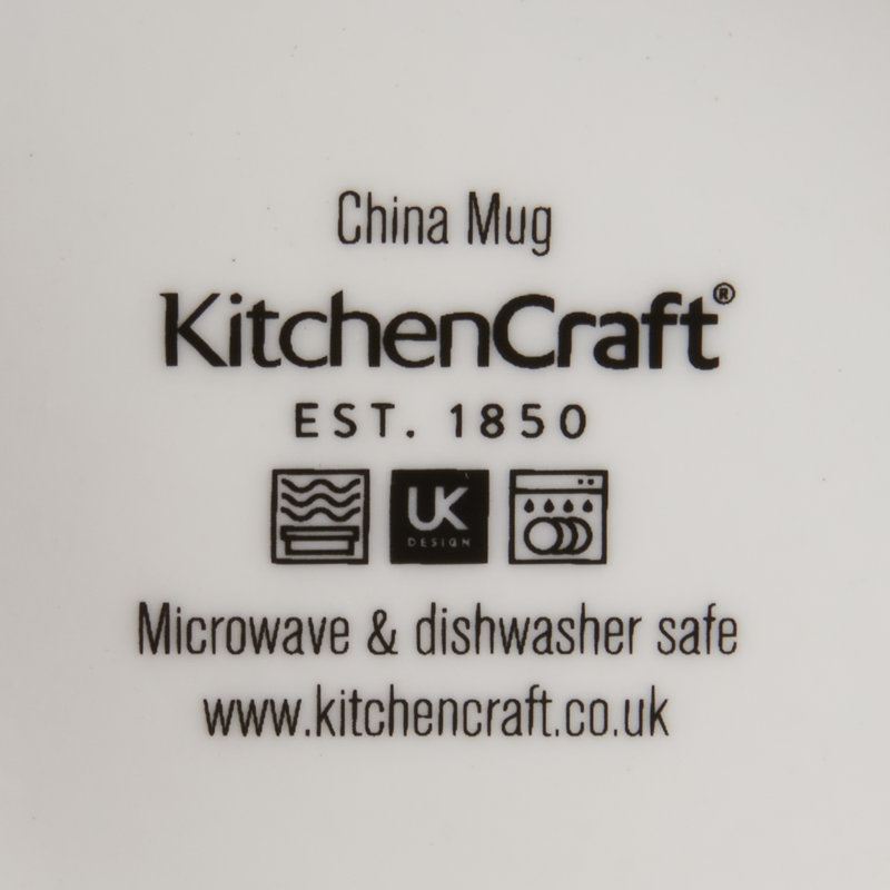 KitchenCraft 425ml Navy Floral China Mug