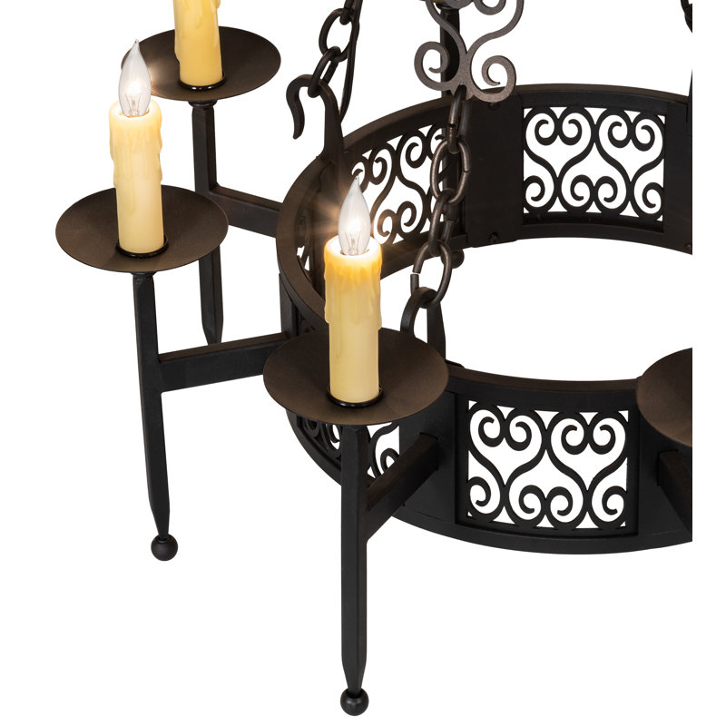Lustre à 8 lumières de 28 po de large Toscano