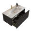 Meuble-lavabo flottant rayé brossé avec lavabo en céramique, meuble-lavabo pour salle de bain moderne, pré-assemblé-555432792-555432791