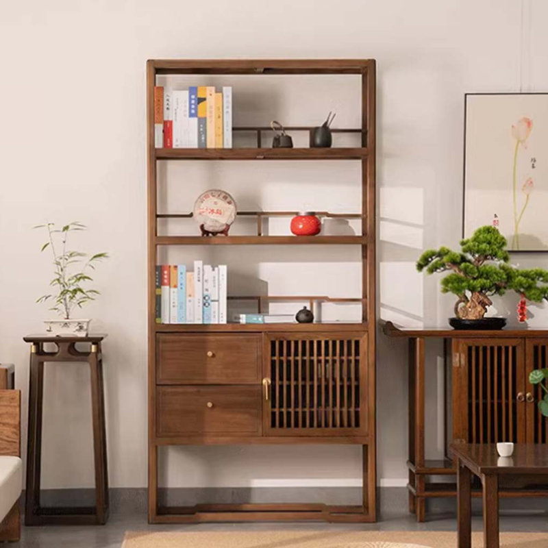 Chinese antique style solid wood bookshelf