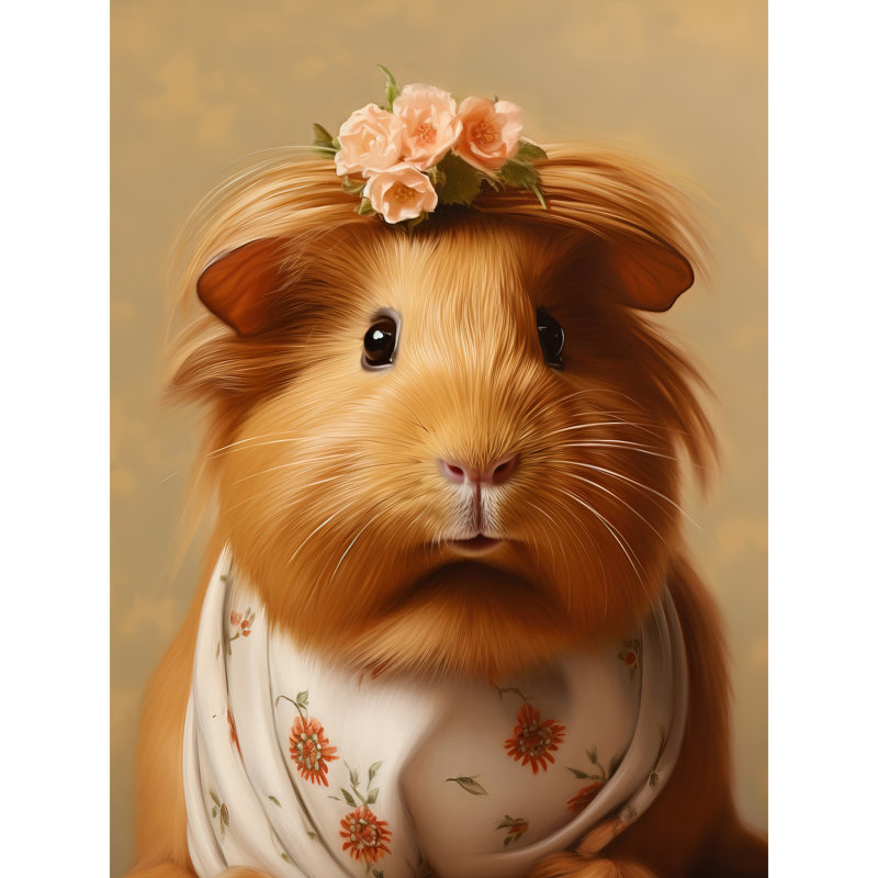 Wall Art Print Cute Dressed Up Guinea Pig Bedroom Artwork Poster