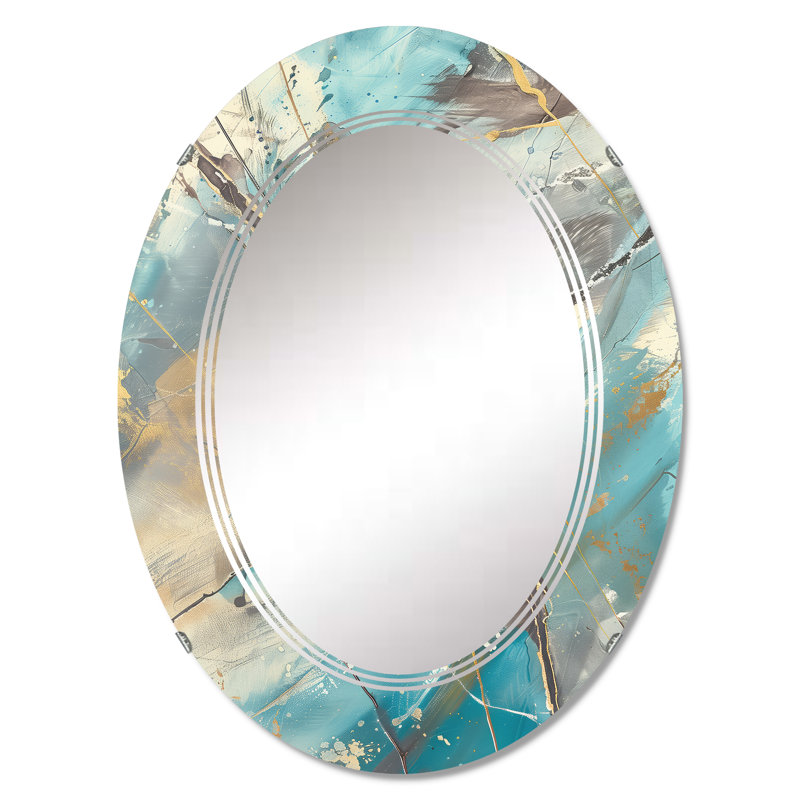 Turquoise Rock Face - Traditional Accent Mirror, 20" W x 30" H