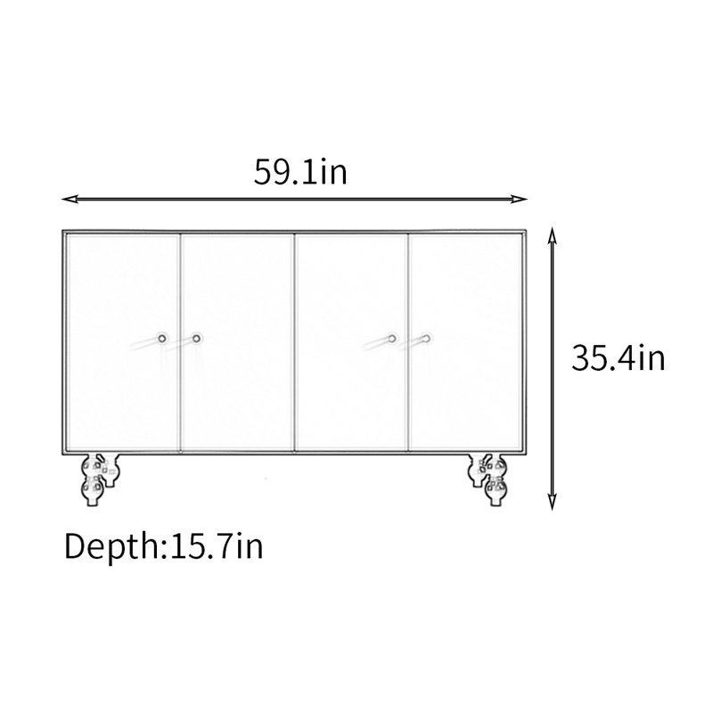 Multi-functional large capacity Sideboard
