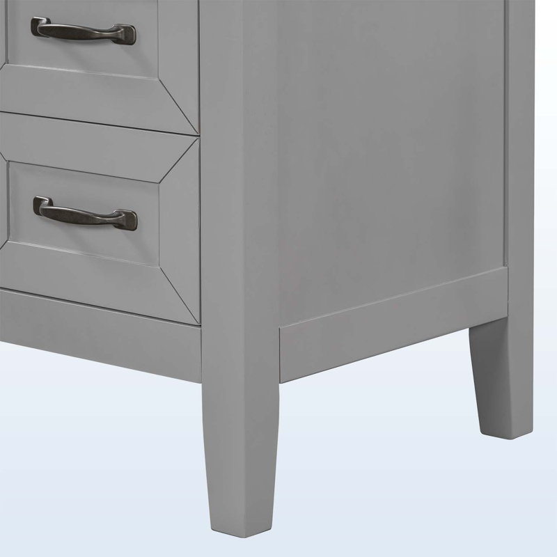 36" Bathroom Cabinet WIth Drawers,Sink not Included, Gray