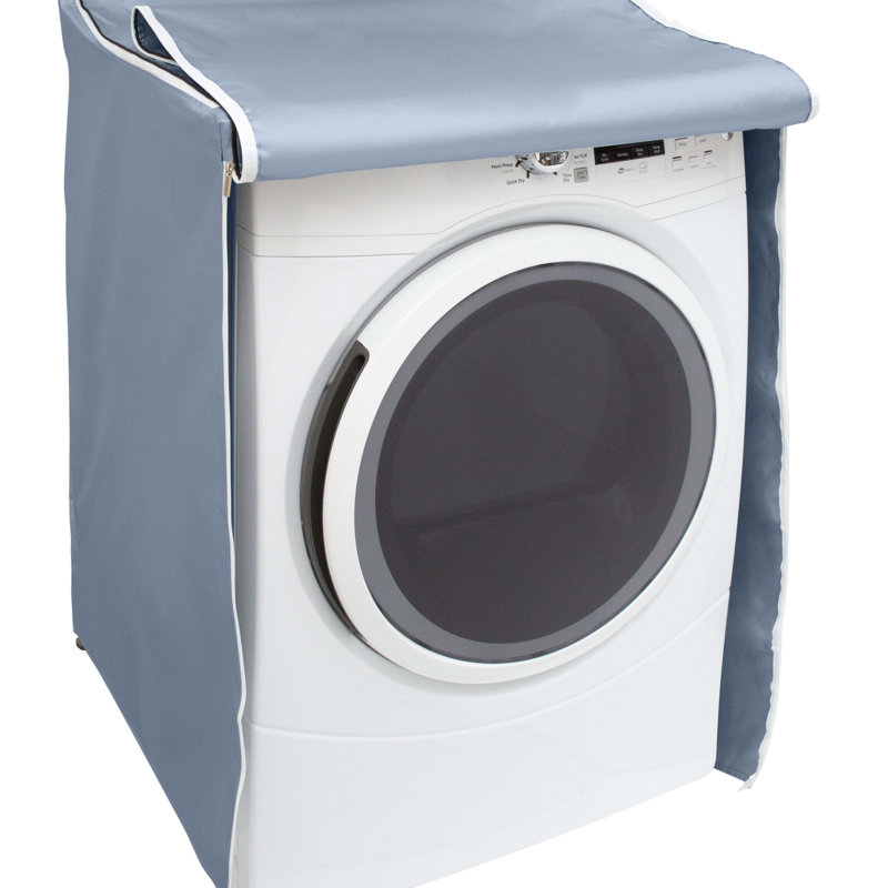 Simplify Zippered Washing Machine Cover Gray Color - Top Load Front Load Compatible | Polyester Ripstop Appliance Protector | Dustproof Laundry Cover
