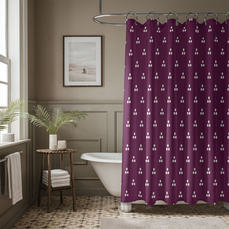 Rideau de douche à pois - Premium, H 74 po x l 71 po