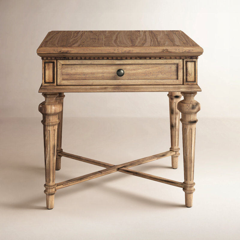 Veronica Solid Wood 1-Drawer End Table 