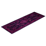 Overdyed Hand-Knotted Wool Modern-Contemporary Purple Runner 2' 1" x 6' 2"