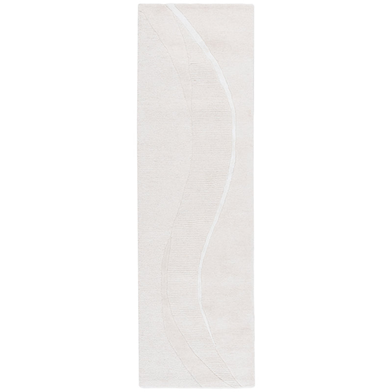 Fifth Avenue 452 Hand Tufted Wool/Viscose Abstract Indoor Use Only Rug in Ivory, Runner 2'3" x 8'