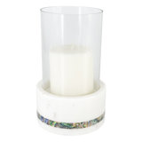 Mother Of Pearl Marble Hurricane Candle Holder