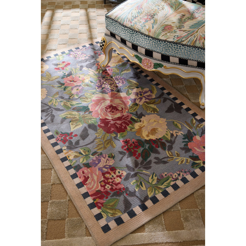 Tudor Rose Washable Rug, Rectangle 3' x 5'