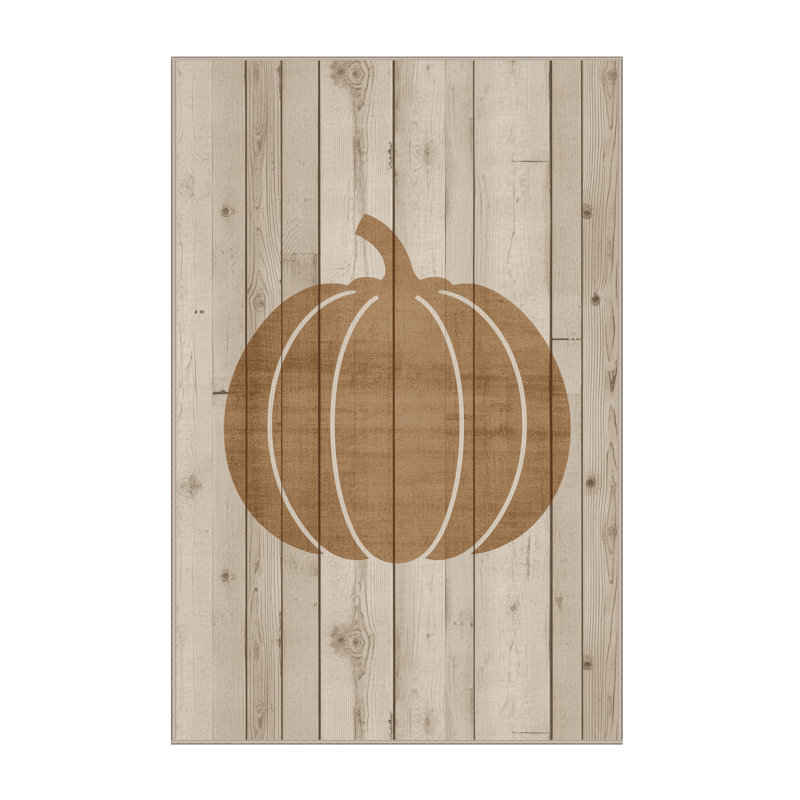Soft Plush Festa Halloween Modern & Contemporary Abstract Area Rug in Beige – Beige Binding, 7x9