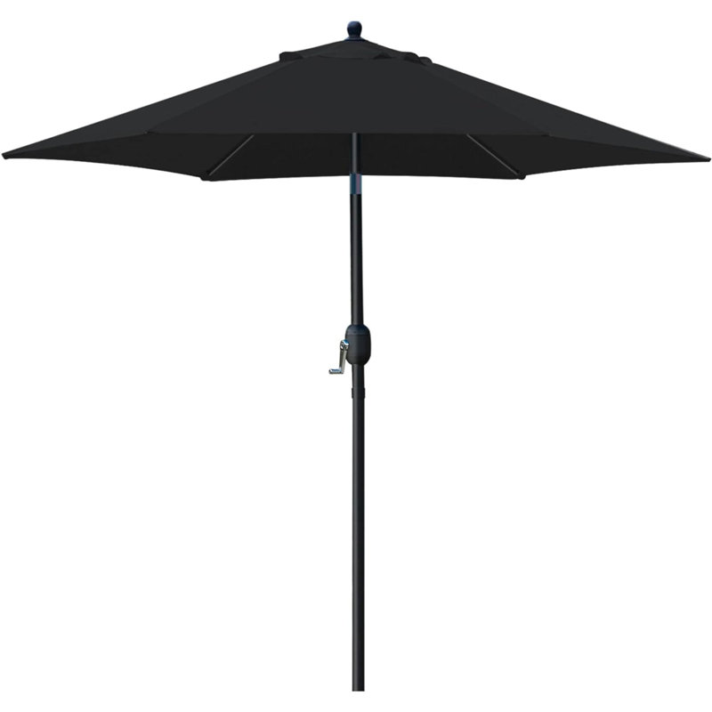 Parasol de table d'extérieur 7,5 pi, Noir, noir, noir, noir