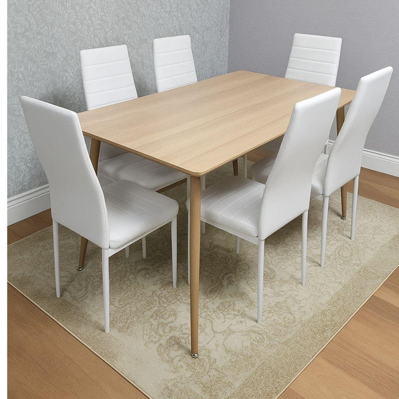 6 - Person Dining Set, White