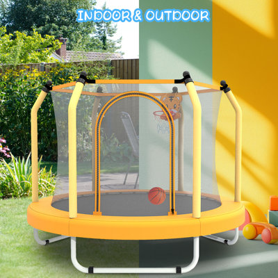 Trampoline de 55 pouces pour enfants avec trampoline intérieur et extérieur pour tout-petit