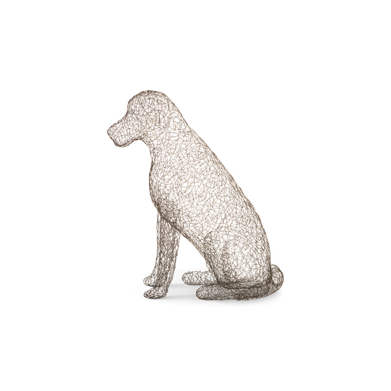 Crazy Wire Dog Labrador Metal Garden Statue
