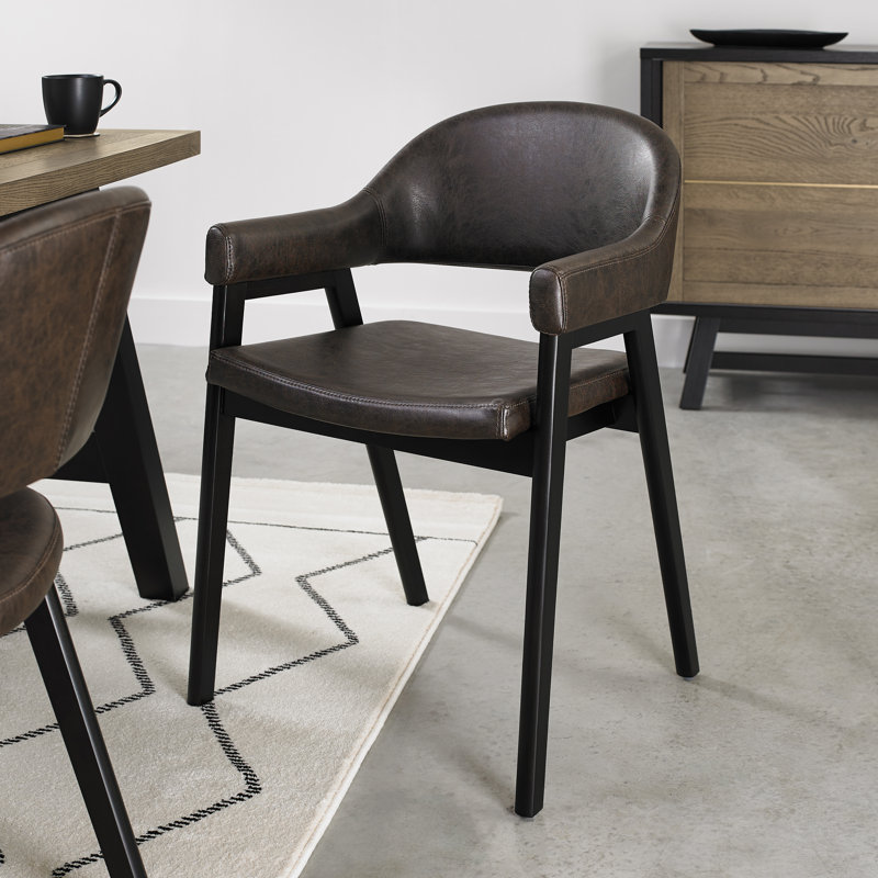 Upholstered Back Armchair, Brown