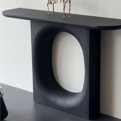 Medieval-style wooden rectangular console table