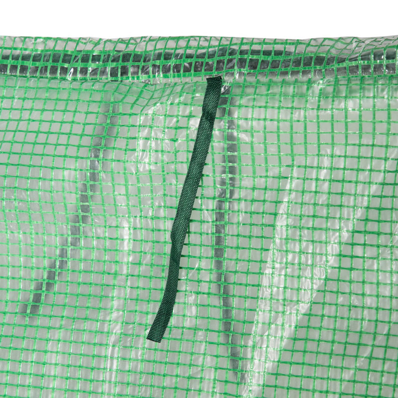 Serre portative de 6 pi x 3 pi, assemblage en acier, 2 housses et fenêtres enroulables, processus de croissance des plantes facilité, cadre d'ingrédients à double protection, plantes en plastique / plastique, période de croissance prolongée
