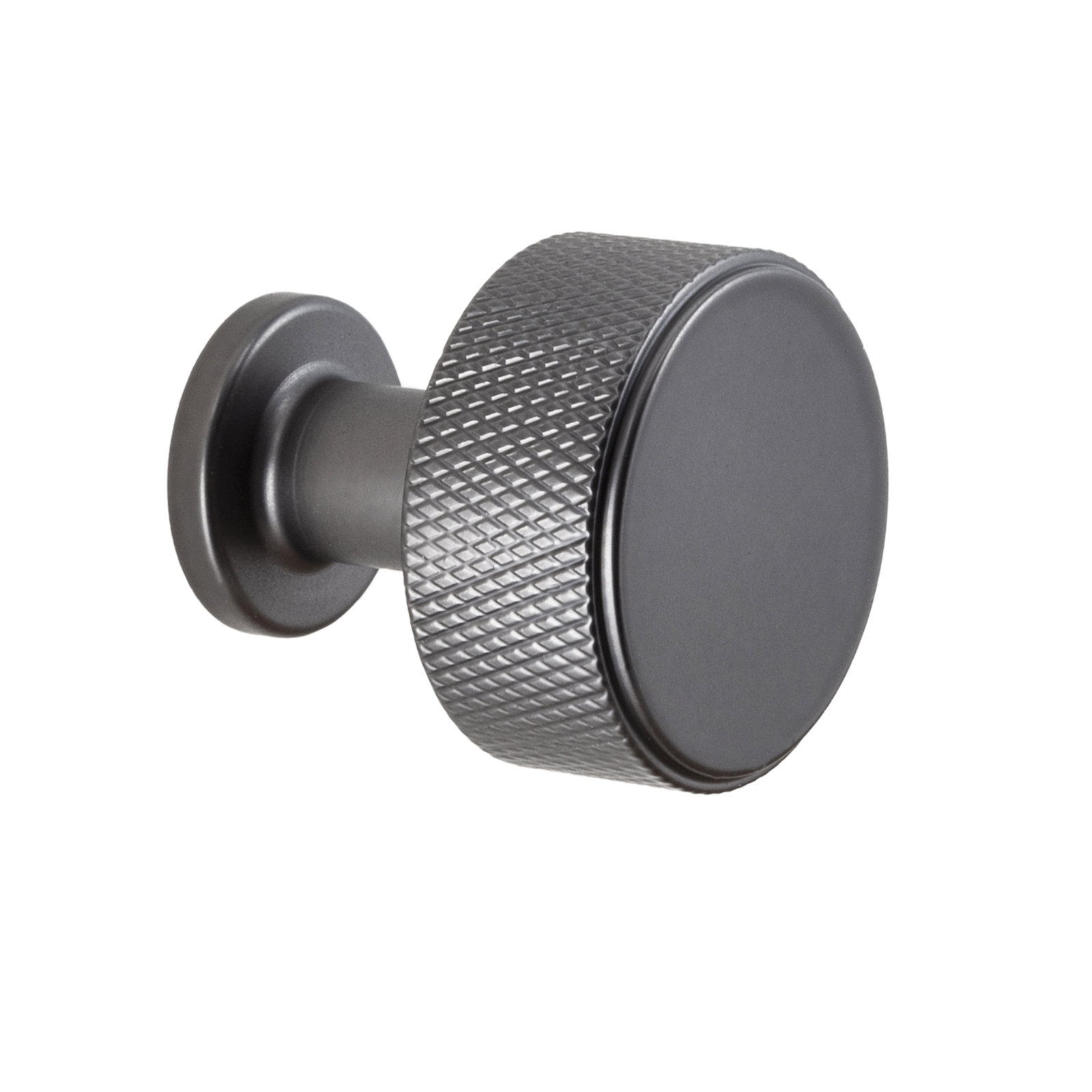 Kent Knurled Round Knob, Black Nickel, 1.13"