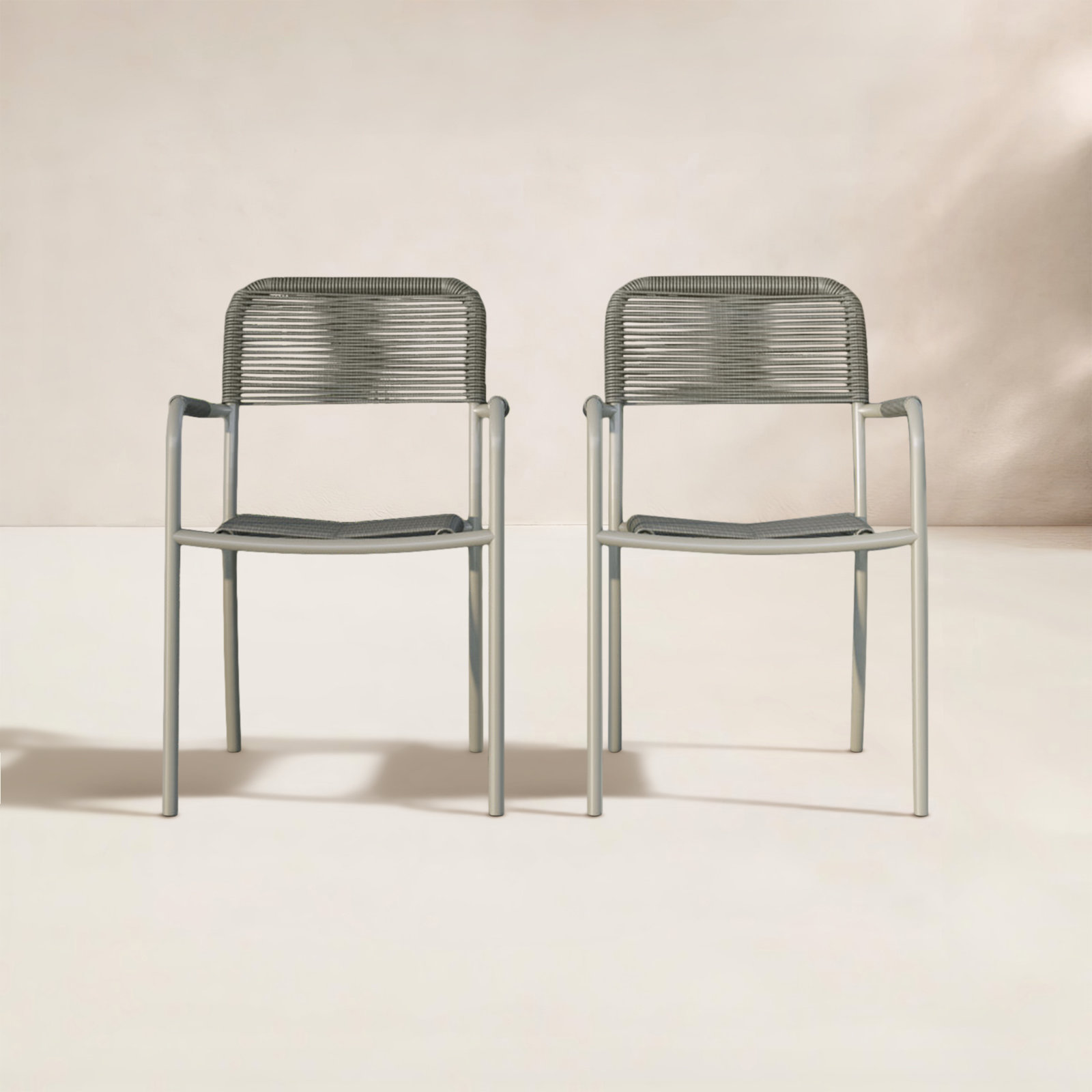 Brighton Stackable Patio Armchair, Gray