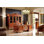 3 Piece Solid Wood Rectangular Executive Desk Office Set with Chair and Bookcase