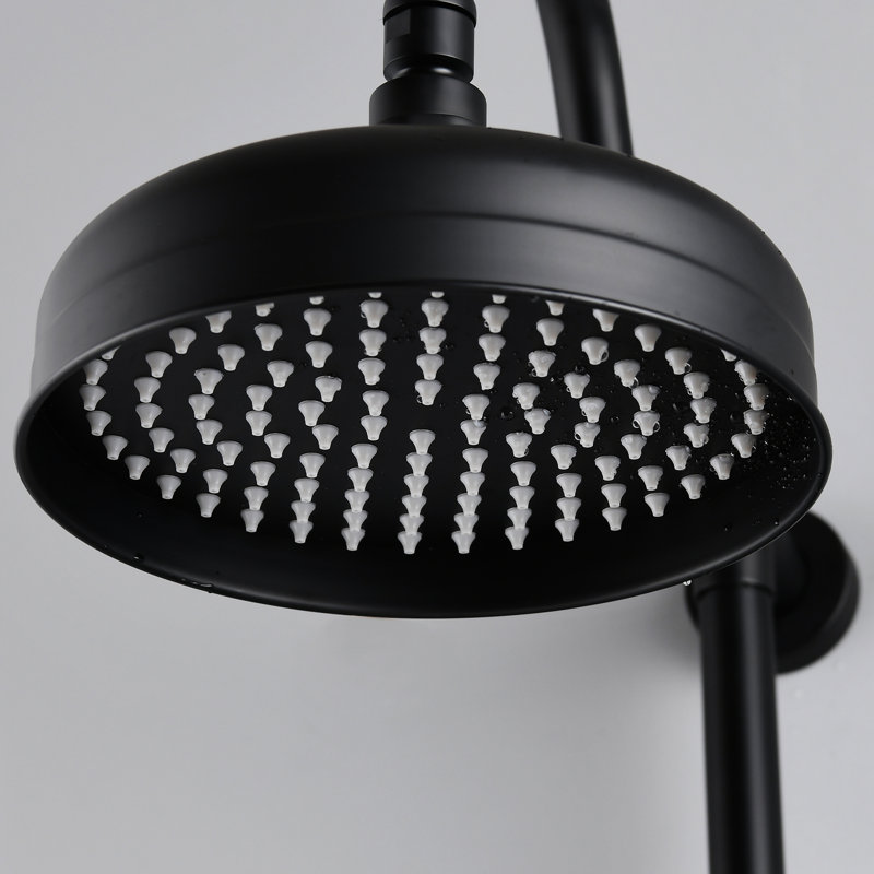 Shower System With 8" Rainfall And Handheld, Matte Black Design Dual Head Chic, Matte Black