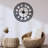 Oversized Round Metal Wall Clock, Large 32" Roman Numeral Silent Non Chime Clock, Home Office Decor-1548413570
