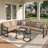L-shaped Patio Sectional With Cushions-1121031124