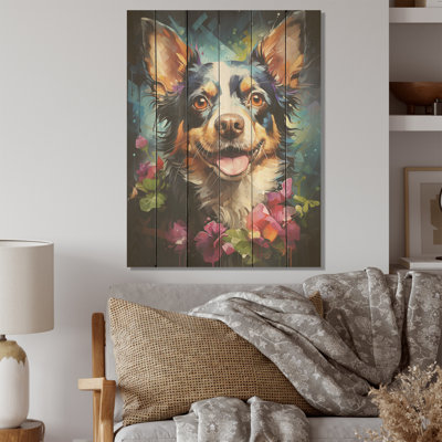 Chihuahua charisme - art mural en bois de chien sur bois de pin naturel
