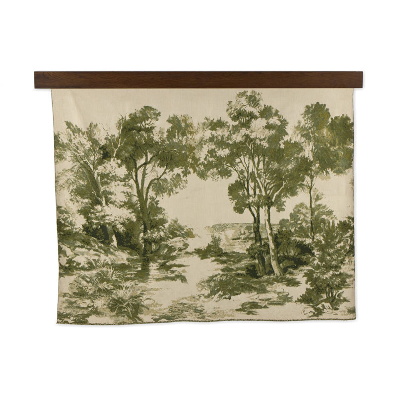 Toile Tapestry With Hanger-Toile Moss, Red Brown Oak/Toile Moss