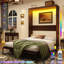 Grand lit escamotable mural avec lumières DEL, sans sommier, pour le bureau à domicile-803800979-801577387