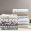 4 pièces grand drap rouille motif floral 100% flanelle de coton Dimensions surdimensionnées pour matelas de 18 po ajustés doux et élastiques pré-rétréci avec plat 2 taies d'oreiller Laver à la machine-124486110