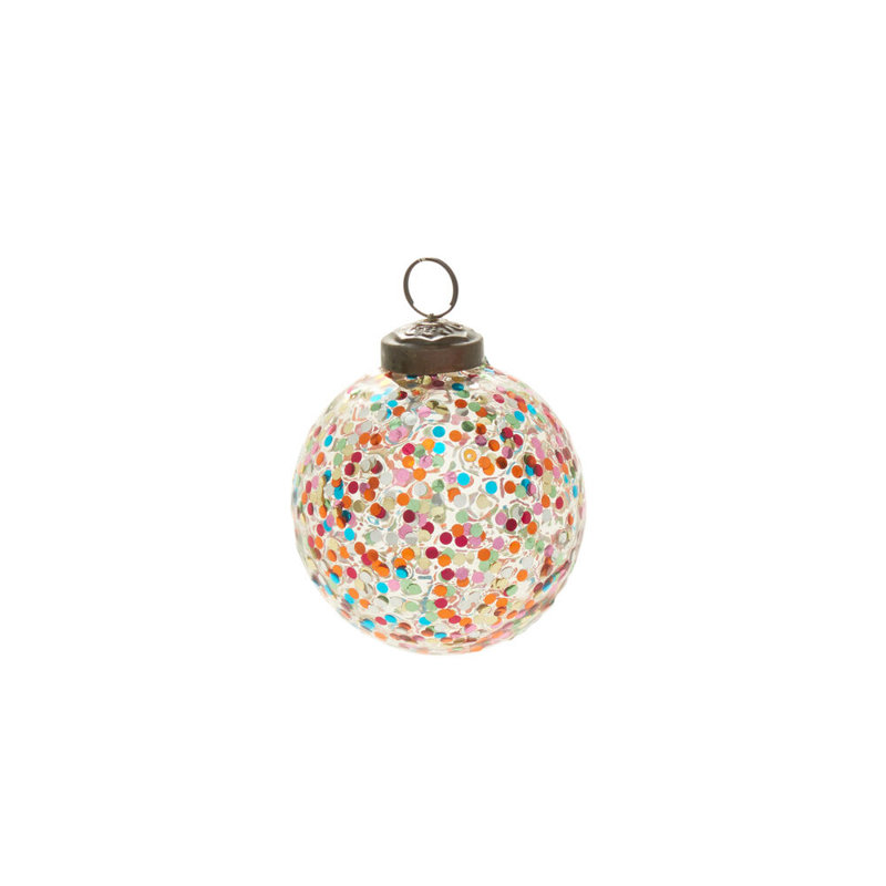 Ornement à paillettes arc-en-ciel, H 2,75 po x l 2,75 po x P 2,75 po