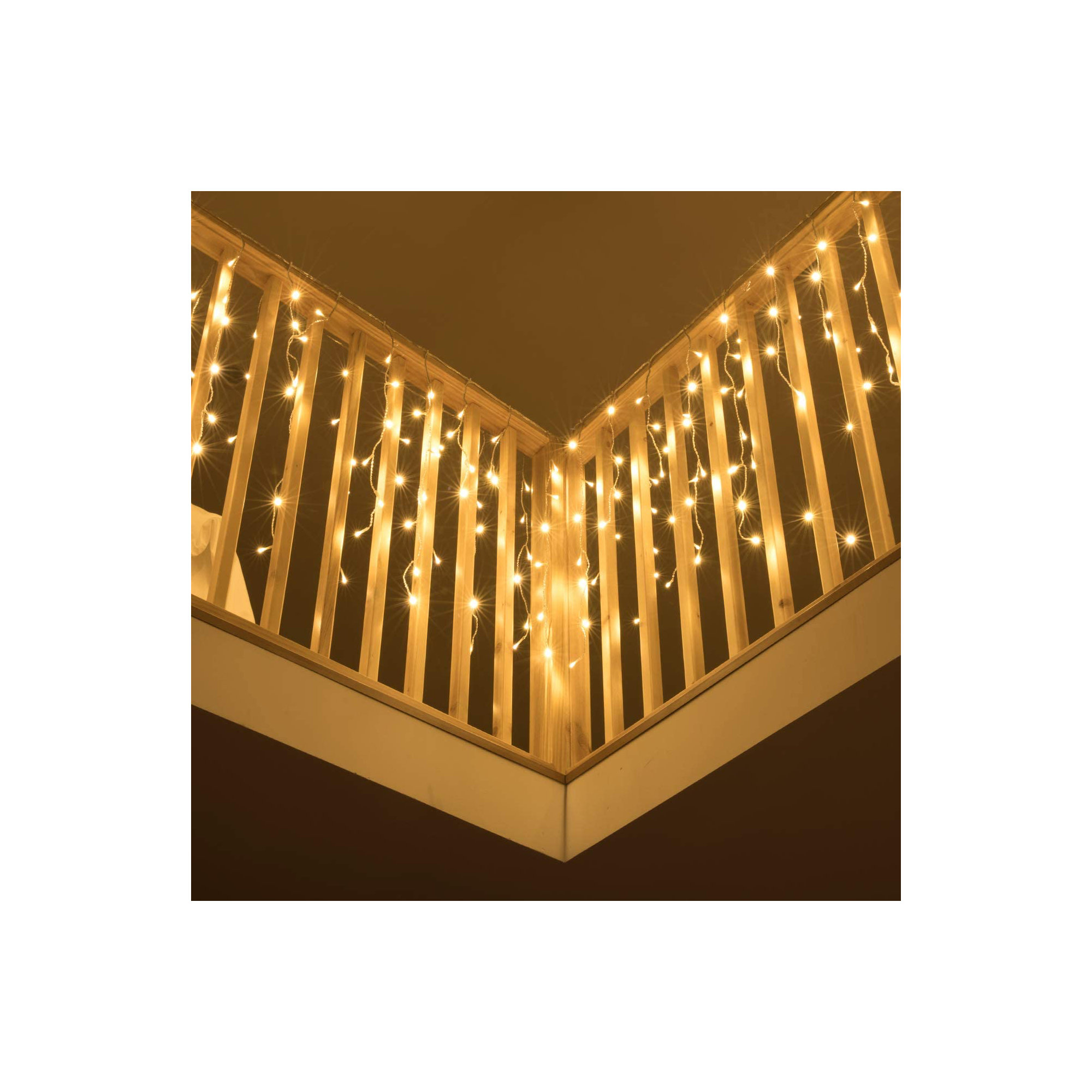 400 LED 32 FT Icicle Lights, Warm White