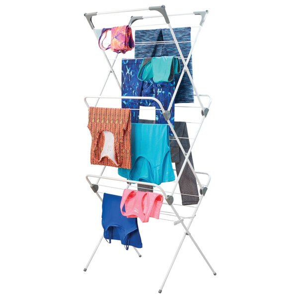 mDesign Foldable Rolling Laundry Drying Rack | Wayfair