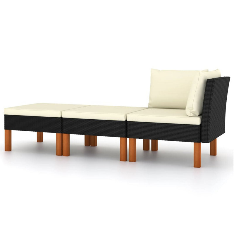 Ensemble modulaire de patio avec coussins 23,5 po Eucalyptus