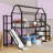 House Loft Bed With Slide And Stairs-762944608-762944611