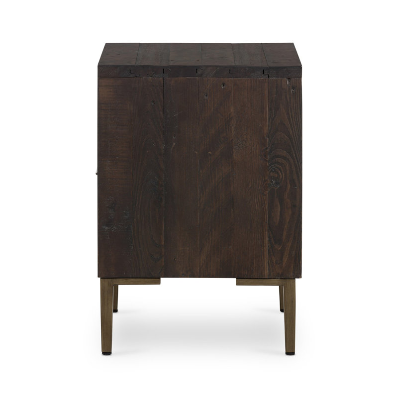 Wyeth 1 - Drawer Solid Wood Nightstand, Black
