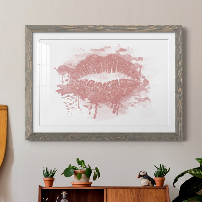 «Rose Gold Lips», impression sur papier encadrée
