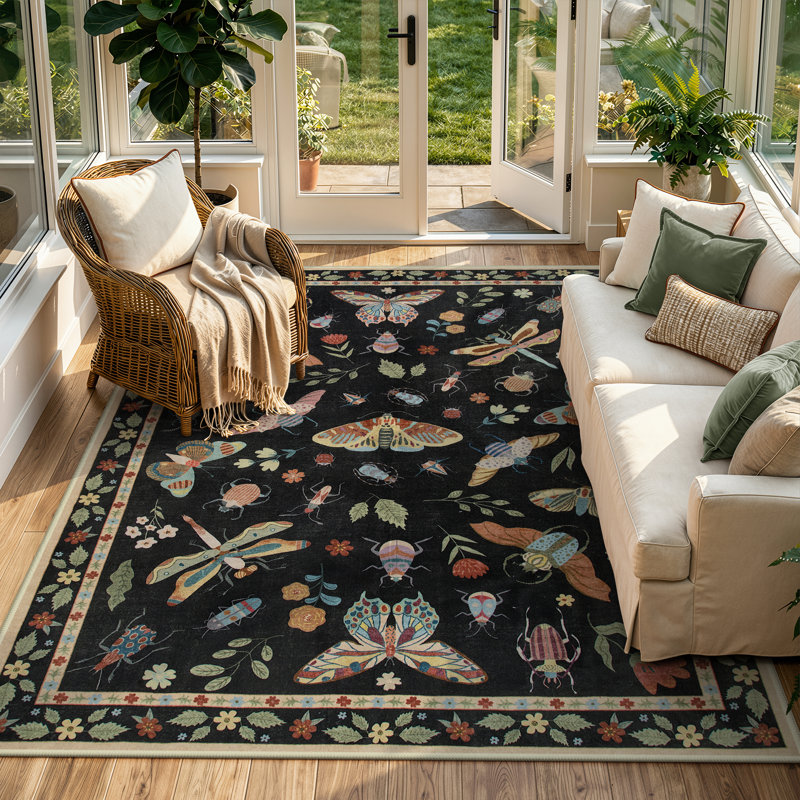 Tapis lavable pour animaux et insectes Goldene,  Rectangle 6 pi x 9 pi