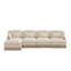 Canapé modulaire en forme de L de 131 po avec repose-pieds mobile, tissu chenille beige à imprimé léopard, siège profond avec garniture à pampilles pour le salon