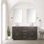 Meuble-lavabo double en chêne 60 po X P 22 po D, avec plateau en quartz blanc-1841030744-1841030745-1841030746